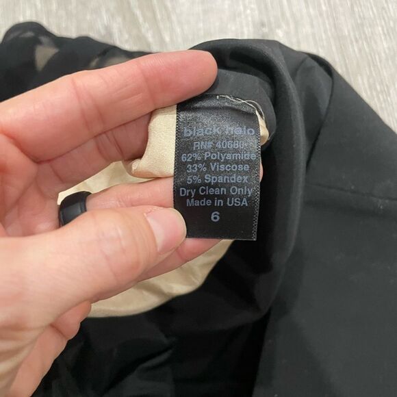 Black Halo One Shoulder Mini Dress with Ruched Chiffon Side Panel - Picture 8 of 8